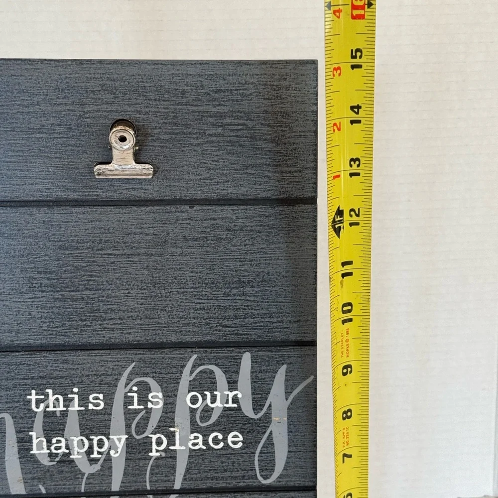 Grey Wooden Picture Frame Holder with‎ Clips
